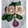 Kette lang mit Nespresso Kapsel  Muster pink/weiss