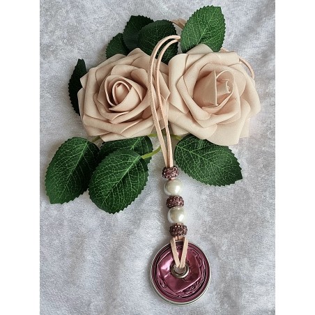 Kette lang mit Nespresso Kapsel  magenta/weiss