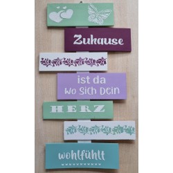 Schild " Zuhause "  bunt