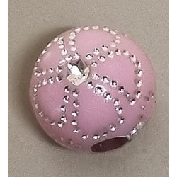 Kunststoff Perle mit Glitzer rosa