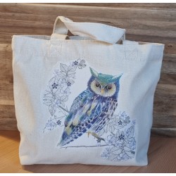 Tasche " Eule blau/violette "