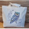 Tasche " Eule blau/violette "