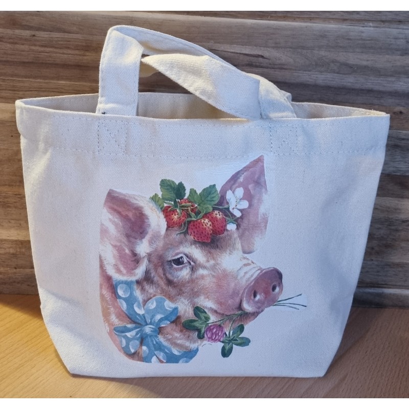 Tasche " Schwein mit Erdbeeren "