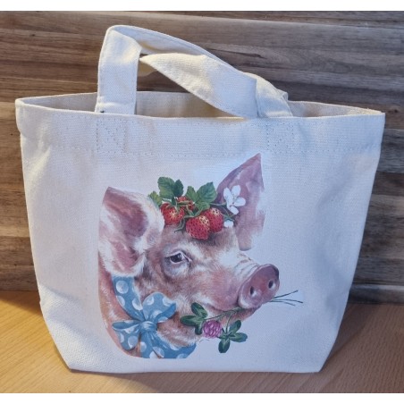 Tasche " Schwein mit Erdbeeren "