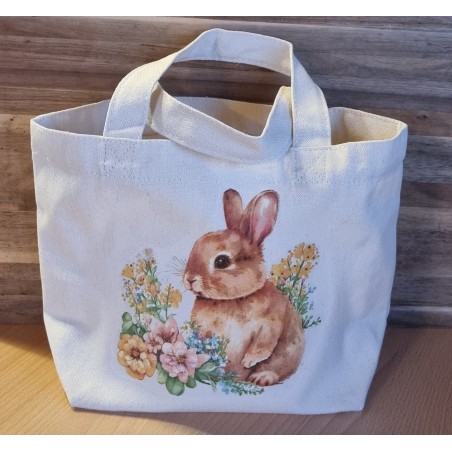 Tasche " Kaninchen mit Blumen gelb "