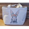 Tasche " Kaninchenkopf mit Blumen "