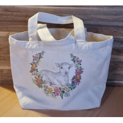 Tasche " Lamm mit Blumenkranz "