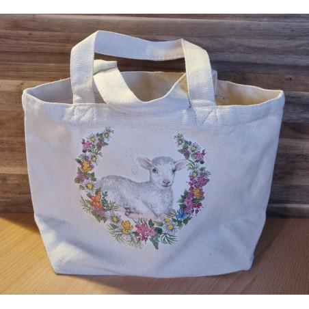 Tasche " Lamm mit Blumenkranz "