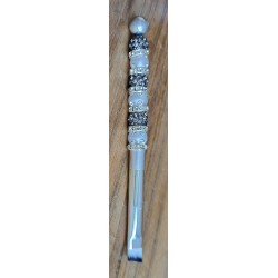Kosmetik Pinsel klein und schräg   anthrazit/weiss