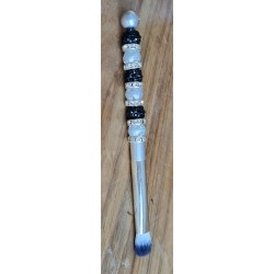 Kosmetik Pinsel klein und rund   schwarz/weiss