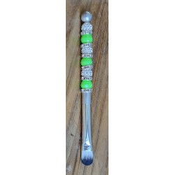 Kosmetik Pinsel klein und flach  hellgrün/weiss