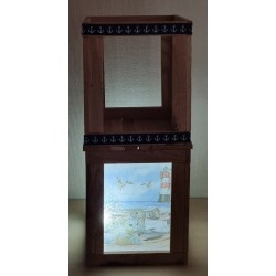 Klötzchen Doppel-Laterne Robben/Leuchtturm