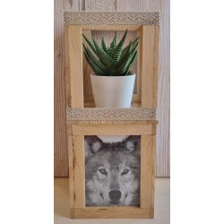 Klötzchen Doppel-Laterne Wolfskopf grau