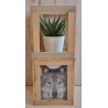 Klötzchen Doppel-Laterne Wolfskopf grau