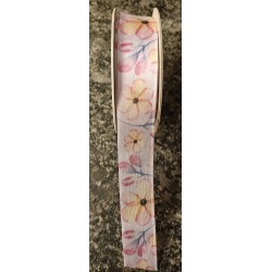 Dekoband Blumen pink/orange/gelb