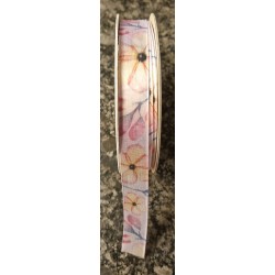 Dekoband Blumen pink/orange/gelb