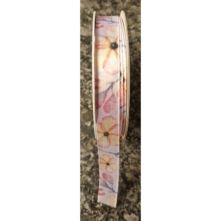Dekoband Blumen pink/orange/gelb