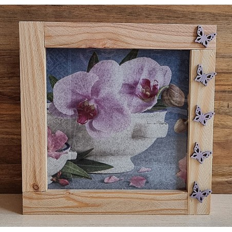 Led Lichterbox Orchidee/Spitzeband rosa