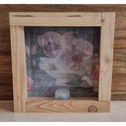 Led Lichterbox Orchidee/Spitzeband rosa
