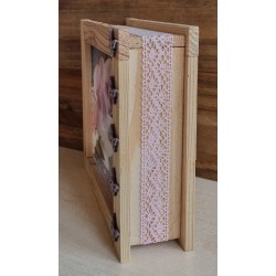 Led Lichterbox Orchidee/Spitzeband rosa