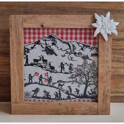 Scherenschnitt Alpenfeeling/Dekoband Edelweiss rot