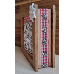 Scherenschnitt Alpenfeeling/Dekoband Edelweiss rot