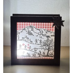 Scherenschnitt Alpenfeeling/Dekoband Edelweiss rot