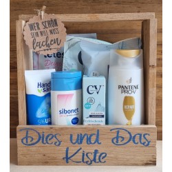 Wellness/Beauty Kistchen " Dies und Das  Kistchen "  Wer schön sein will muss lachen/blau