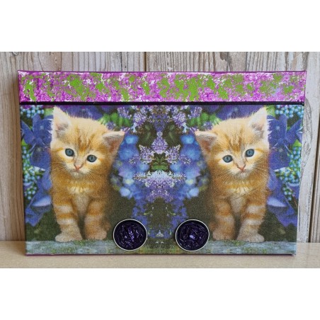 Bild " Katzen " violette/magenta Töne