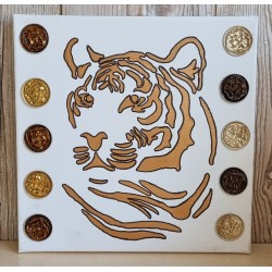 Bild " Tiger Kopf " bronze Töne