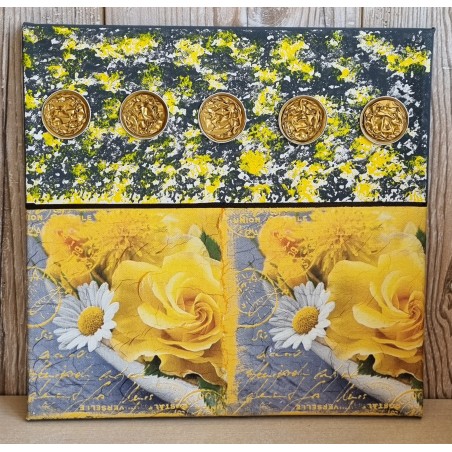 Bild " Blumen " gelb/grau Töne