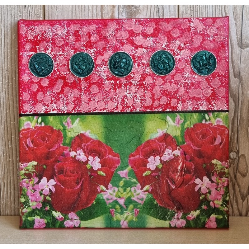 Bild " Rosen " rot/grün Töne