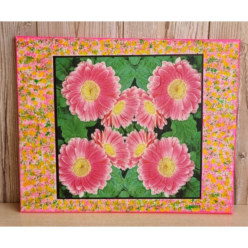 Bild " Gerberas " pink/gelb Töne