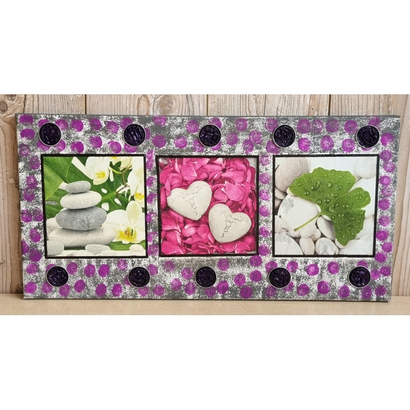 Bild " Steine/Pflanzen " violette/grau Töne
