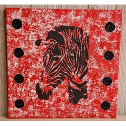 Bild " Zebra " rot/schwarz Töne