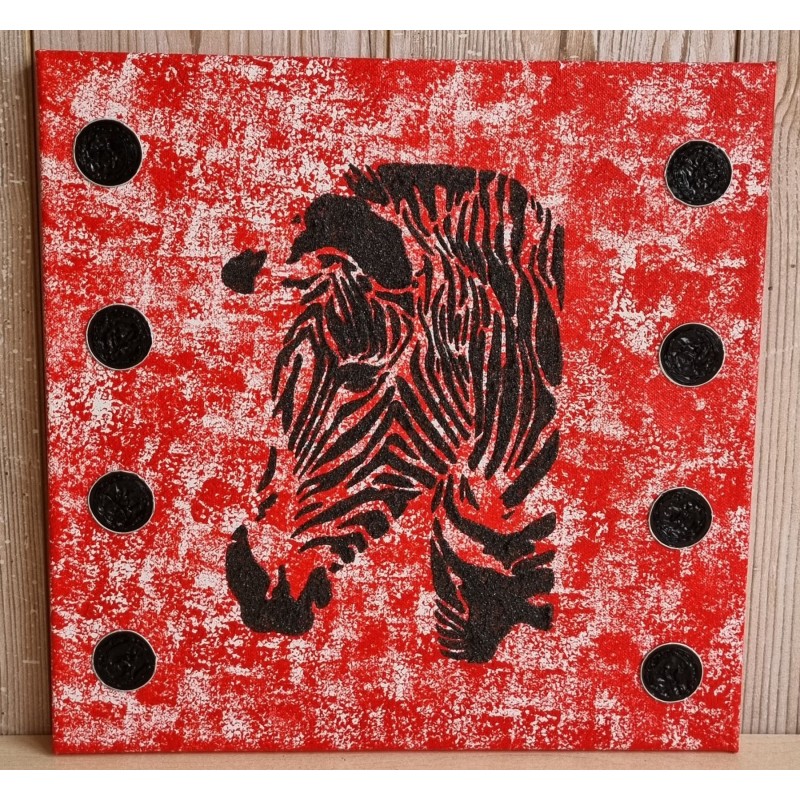 Bild " Zebra " rot/schwarz Töne