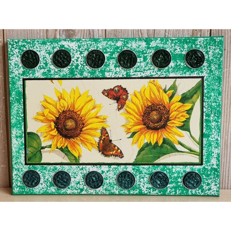 Bild " Sonnenblumen " grün Töne