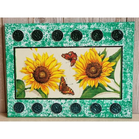 Bild " Sonnenblumen " grün Töne
