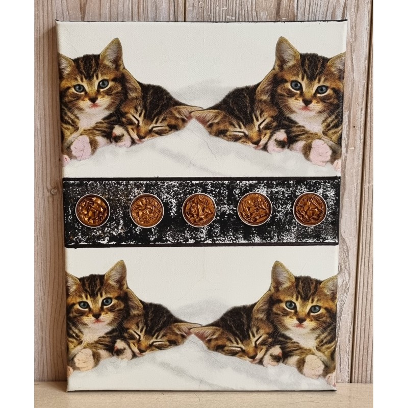 Bild " Katzen " schwarz/bronze Töne