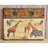 Bild " Giraffen und Zebras "  schwarz/bronze Töne