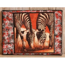Bild " Zebras "  rot/schwarz Töne