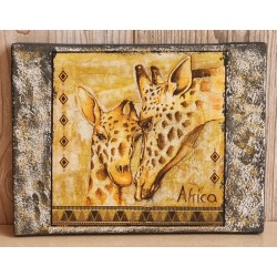Bild " Giraffen "  grau/gold Töne