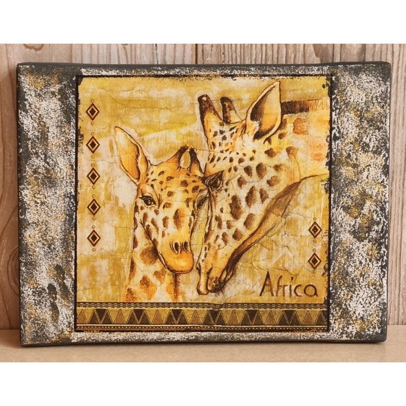 Bild " Giraffen "  grau/gold Töne