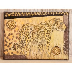 Bild " Leopard "  braun/gold Töne