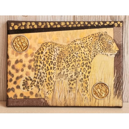 Bild " Leopard "  braun/gold Töne