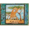 Bild " Giraffen "  blau/grün Töne