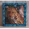 Bild " Leopard "  türkis/blau/grün Töne