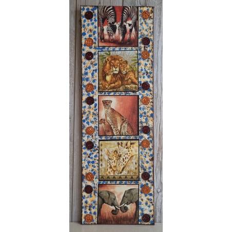 Bild " Verschiedene Wildtiere"  braun/blau/orange Töne