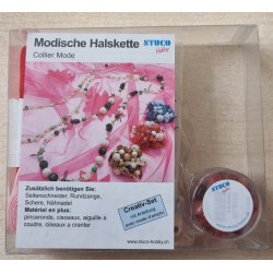 Schmuck Bastelset natur/rot/rosa