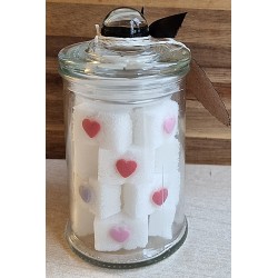 Glas mit Würfelzucker  " Schön, dass es Dich gibt "